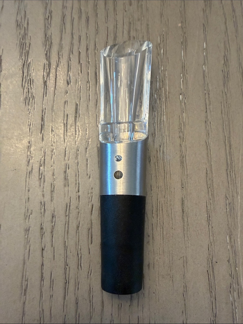 Rabbit Wine Pourer with Black Body and Silver Collar